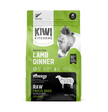 Kiwi Kitchens Raw Freeze Dried Grass Fed Lamb Dinner Dry Dog Food - 425g
